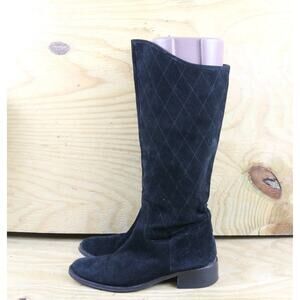 Donald Pliner Boots 7.5M Womens Black Suede Zena Riding Equestrian Shoes Tall